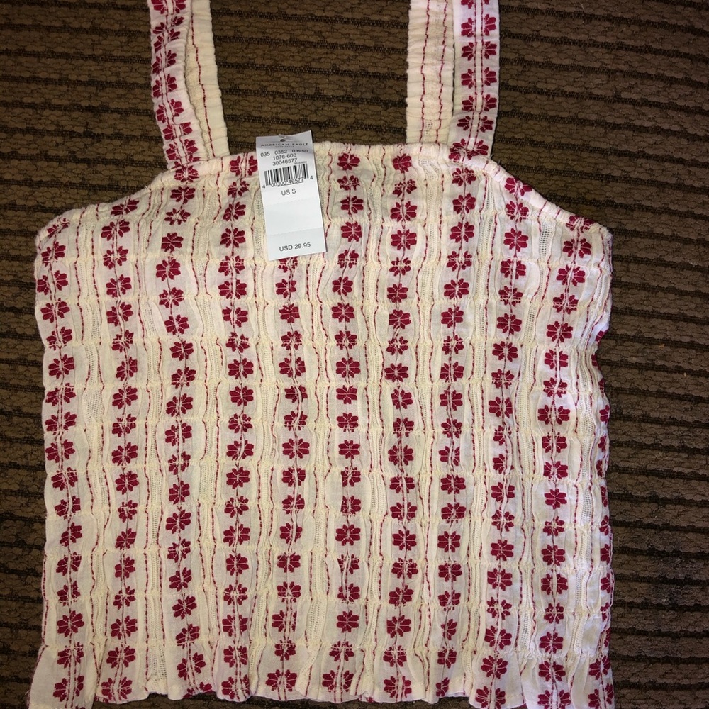 American Eagle Floral Cropped Tank